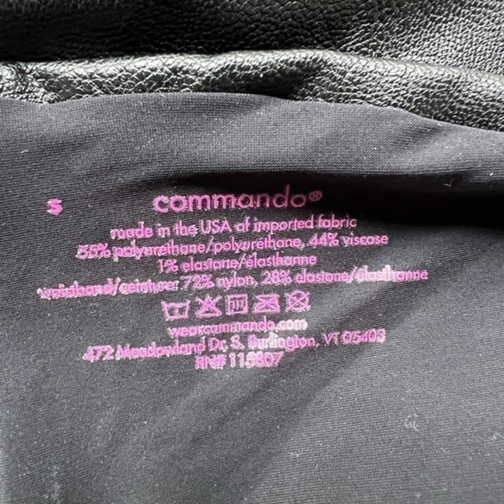 Commando SLG06 Perfect Control Black Faux Leather Leggings Size Small NWT - Picture 7 of 8